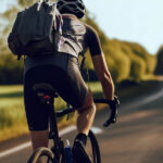 road cyclist with backpack